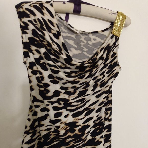New York and Co. Stretch Top Animal Print Size S - Picture 1 of 4